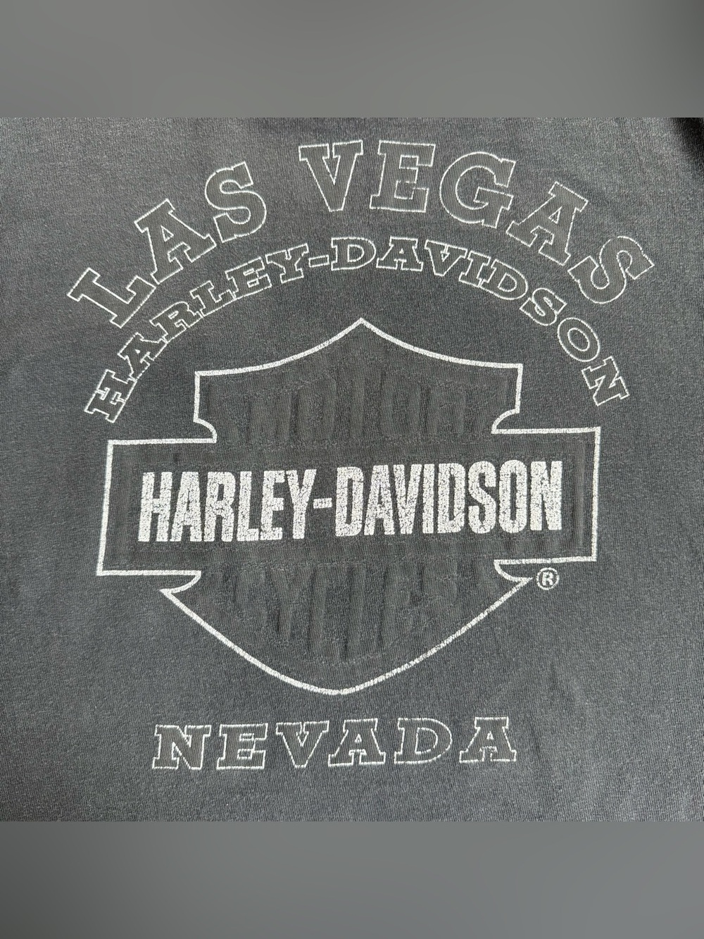 Vintage 90s 2000s Harley Davidson Faded Black Distressed Pocket Tee ~ Size M - Picture 8 of 10
